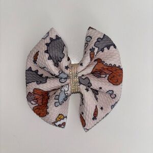 Dinosaur Easter Print Hair Bow